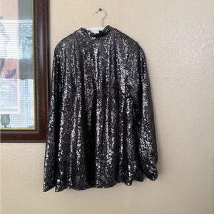 NWT Lane Bryant Sequin Long Sleeve Top Size 14